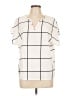 Shein 100% Polyester Ivory Short Sleeve Blouse Size L (tall) - photo 1