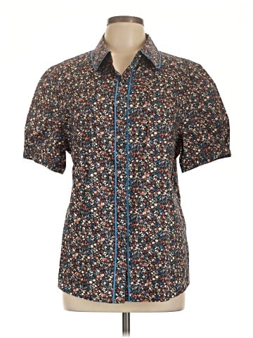 Allegra K Short Sleeve Button-Down Shirt (view 1)