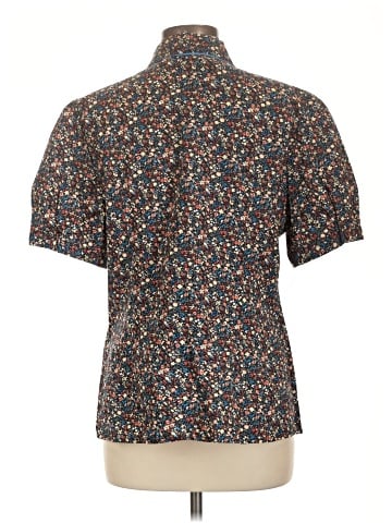 Allegra K Short Sleeve Button-Down Shirt (view 2)