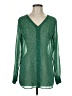 CAbi 100% Polyester Green Long Sleeve Blouse Size M - photo 1