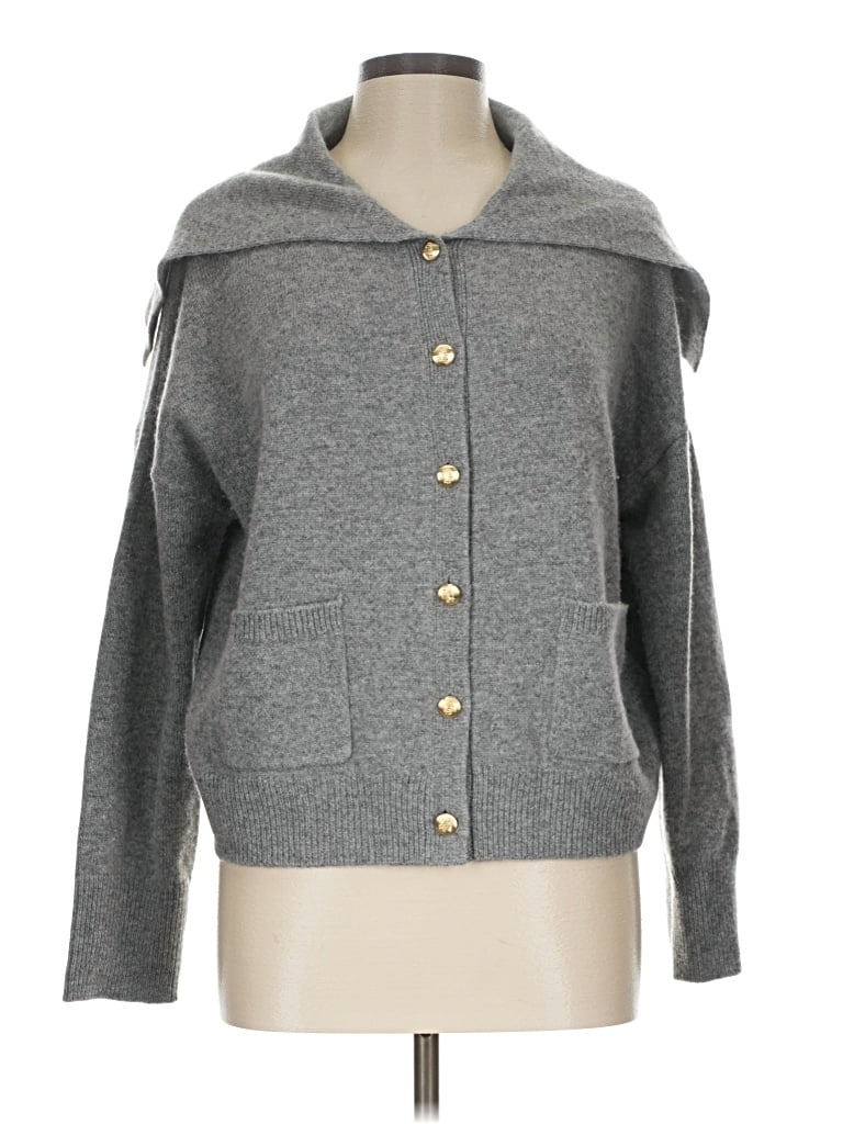 Pre-owned Massimo Dutti Cardigan Sweater In Gray