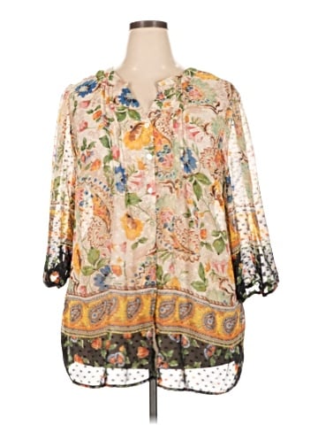 Fig and Flower 3/4 Sleeve Blouse (view 1)