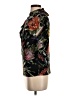 FUZZI 100% Polyester Floral Black Short Sleeve Blouse Size XS - photo 5