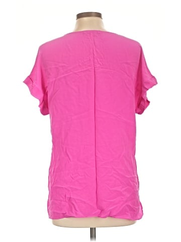 Lavender Brown Short Sleeve Silk Top (view 2)