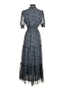 Max Studio 100% Polyester Paisley Blue Casual Dress Size XS - photo 2
