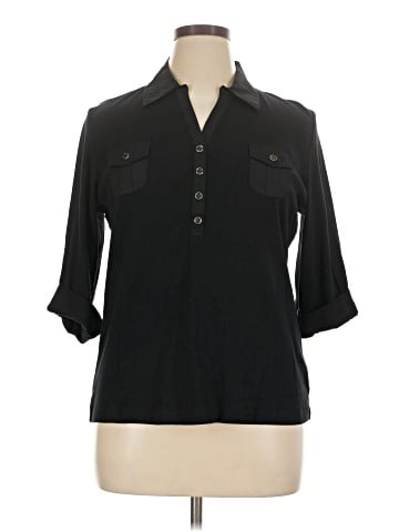Karen Scott Long Sleeve Polo (view 1)