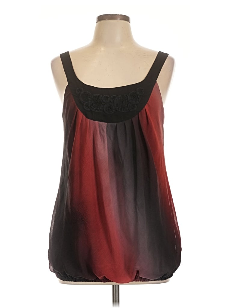 Pre-owned Wrapper Sleeveless Blouse In Burgundy