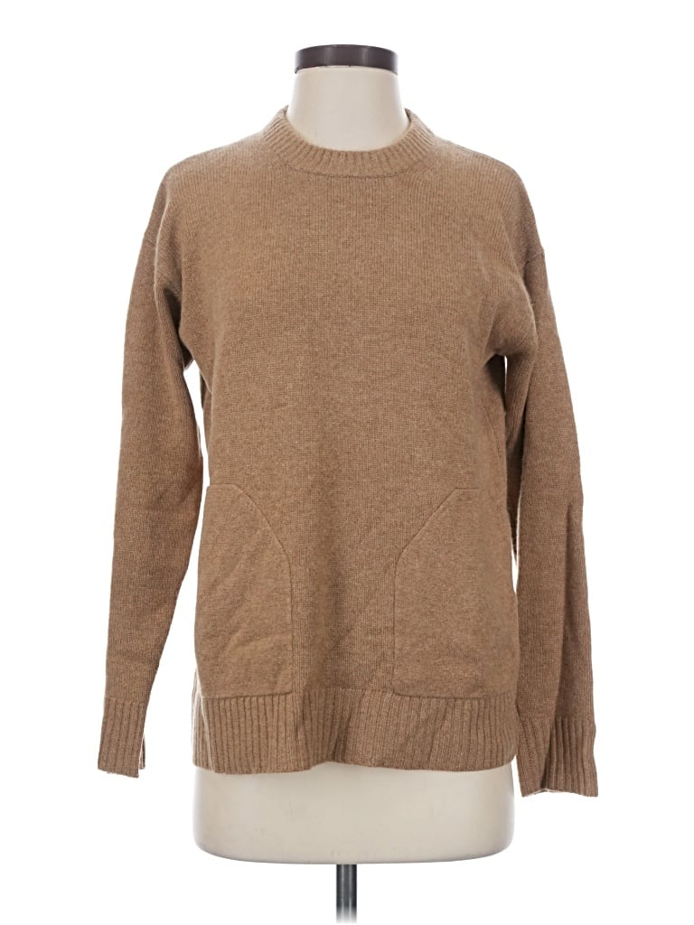 Pre-owned Jcrew Cashmere Pullover Sweater In Tan