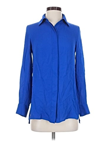 Vince. Long Sleeve Silk Top (view 1)