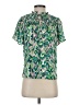 THML Animal Print Green Short Sleeve Blouse Size S - photo 1