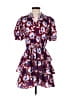 Aqua 100% Polyester Print Blue Casual Dress Size S - photo 1
