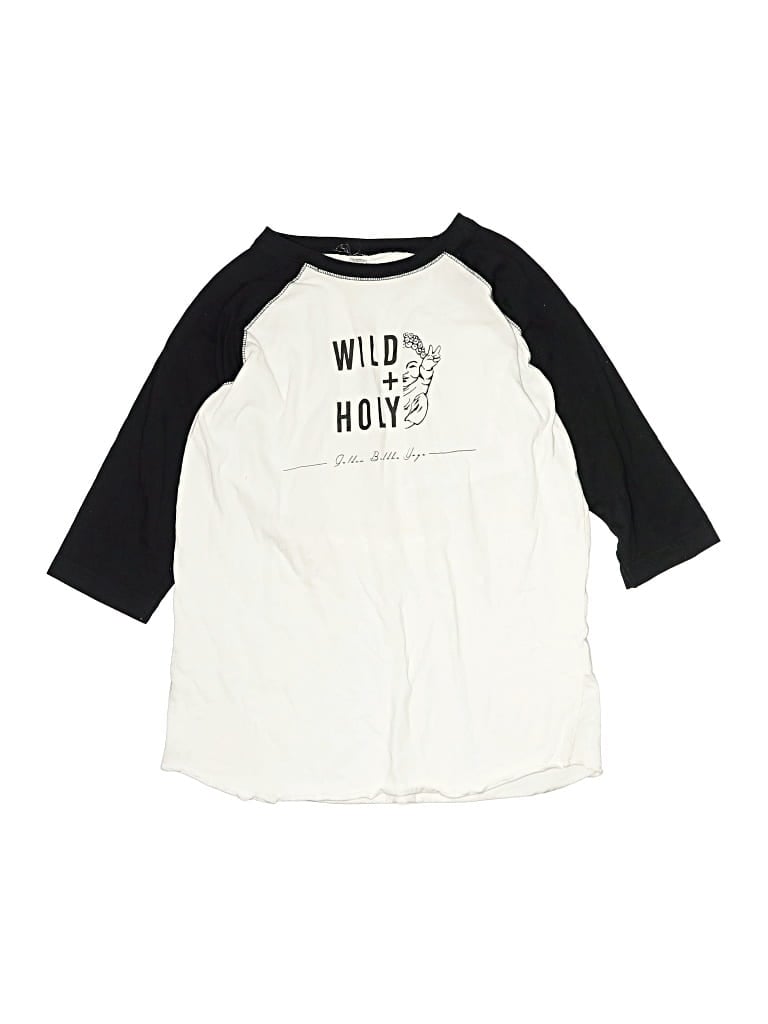 Pre-owned Lat Kids' 3/4 Sleeve T-shirt In Ivory