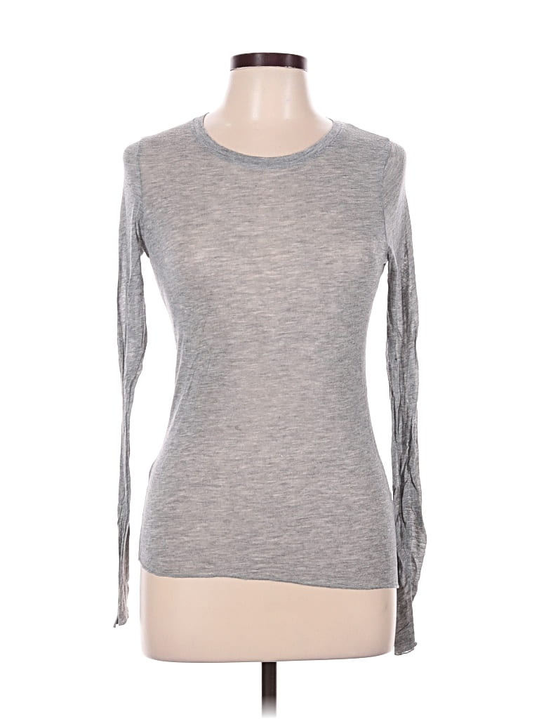 Pre-owned Oysho Long Sleeve Top Gray Crew Neck Tops