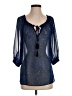 Eight Sixty 100% Polyester Blue 3/4 Sleeve Blouse Size S - photo 1