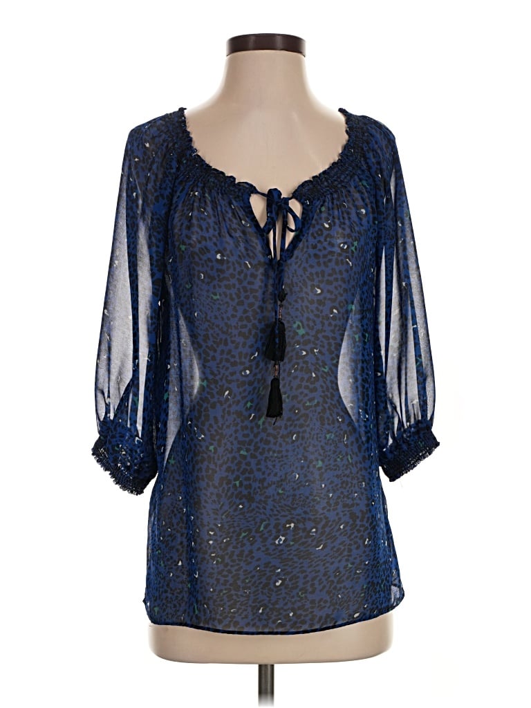 Pre-owned Eight Sixty 3/4 Sleeve Blouse In Blue