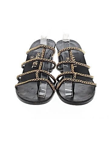 Chanel Leather Chain Strap Sandals (view 2)