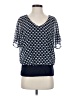 CAbi 100% Polyester Blue Short Sleeve Blouse Size S - photo 1
