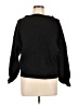 Line & Dot Solid Black Pullover Sweater Size L - photo 1