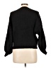 Line & Dot Solid Black Pullover Sweater Size L - photo 2
