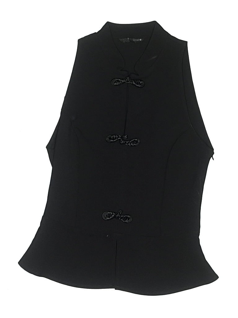 Pre-owned Zara Sleeveless Blouse In Black