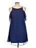 Soprano 100% Polyester Blue Sleeveless Blouse Size L (estimated) - photo 2