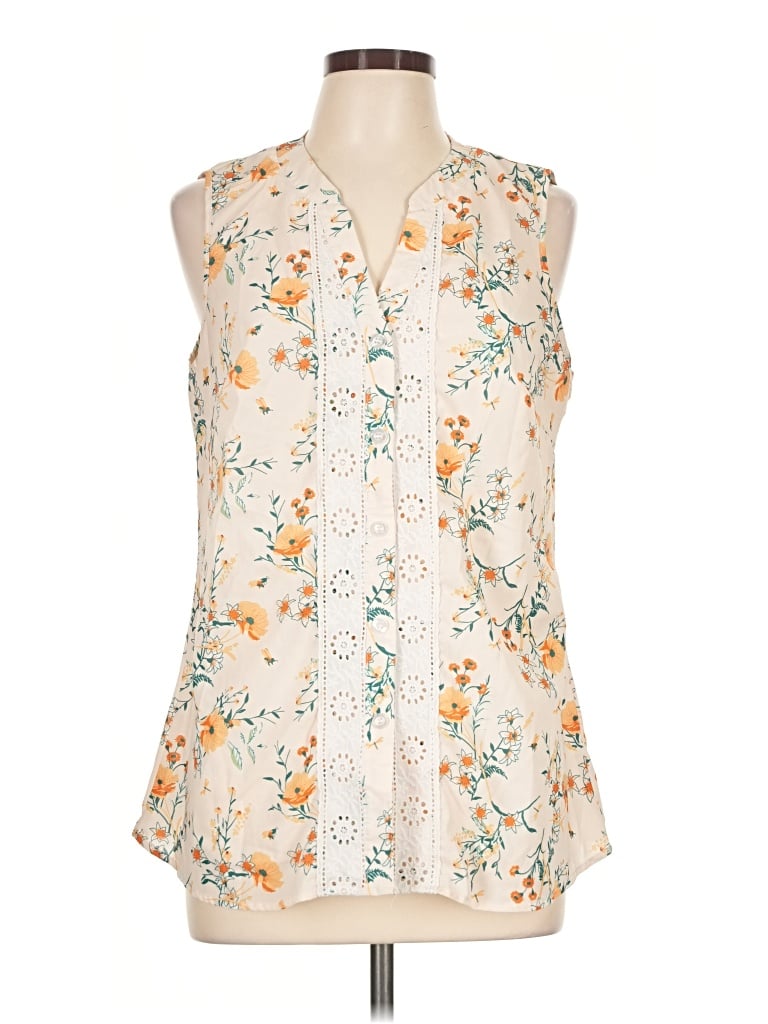 Pre-owned Bloomchic Sleeveless Blouse In Ivory