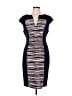 Connected Apparel Stripes Blue Cocktail Dress Size 12 - photo 1