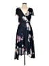 DKNY 100% Polyester Floral Black Cocktail Dress Size 10 - photo 1