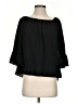 Paper Crane 100% Polyester Black 3/4 Sleeve Blouse Size S - photo 1