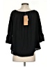 Paper Crane 100% Polyester Black 3/4 Sleeve Blouse Size S - photo 2