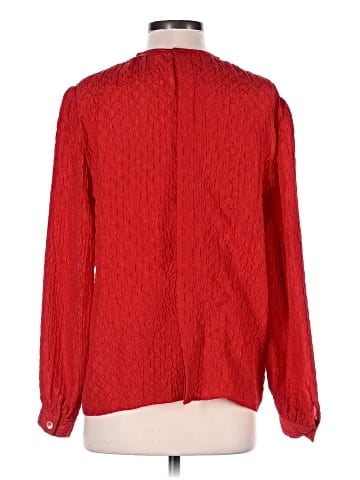 Valentino Miss V Long Sleeve Silk Top (view 2)