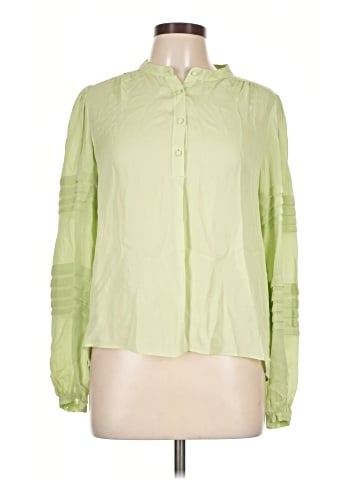 Intermix Long Sleeve Silk Top (view 1)