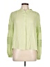 Intermix 100% Silk Green Long Sleeve Silk Top Size L - photo 1