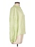 Intermix 100% Silk Green Long Sleeve Silk Top Size L - photo 4