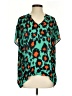 CAbi 100% Polyester Teal Short Sleeve Blouse Size XS - photo 1