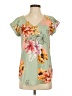 Express Outlet Floral Green Short Sleeve Blouse Size S - photo 1