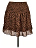Aqua 100% Polyester Animal Print Brown Casual Skirt Size L - photo 1