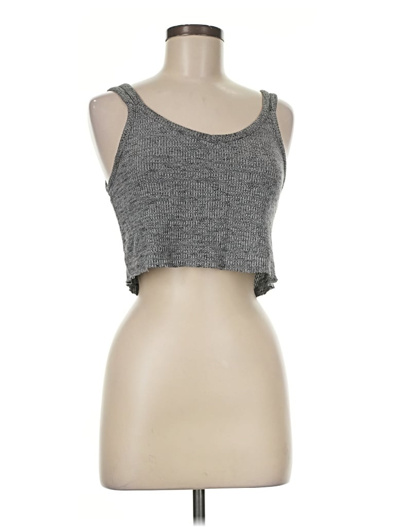 Pre-owned Iris Tank Top Gray Strapless Neckline Tops