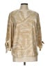 MICHAEL Michael Kors 100% Polyester Gold 3/4 Sleeve Blouse Size L - photo 1