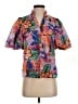 THML 100% Polyester Floral Purple Short Sleeve Blouse Size XS - photo 1