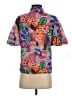 THML 100% Polyester Floral Purple Short Sleeve Blouse Size XS - photo 2