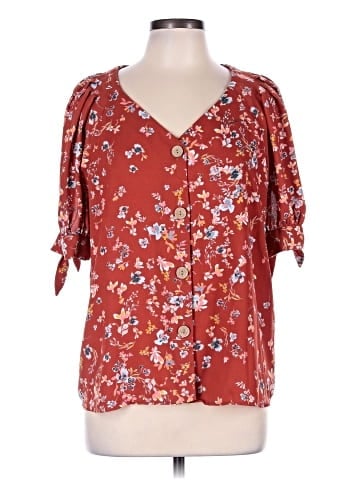 LC Lauren Conrad Short Sleeve Blouse (view 1)