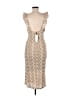 BCBGeneration 100% Polyester Chevron-herringbone Tan Cocktail Dress Size M - photo 2
