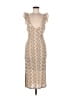 BCBGeneration 100% Polyester Chevron-herringbone Tan Cocktail Dress Size M - photo 1