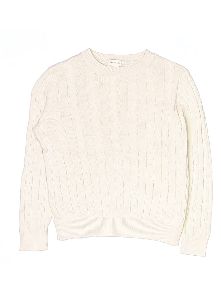 Pre-owned Crewcuts Kids' Pullover Sweater In Ivory
