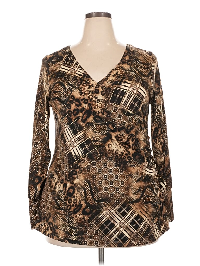 Pre-owned Venezia Long Sleeve Blouse In Brown