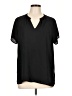 Unbranded 100% Polyester Black Short Sleeve Blouse Size L - photo 1