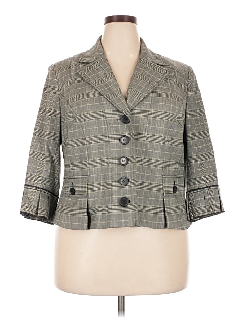 Pre-owned Lane Bryant Blazer Jacket In Gray