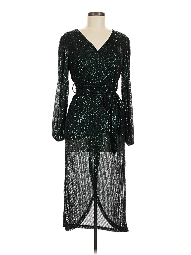 Pre-owned August Silk Cocktail Dress In Green