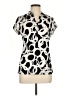 Alfani Polka Dots Ivory Short Sleeve Blouse Size M - photo 1
